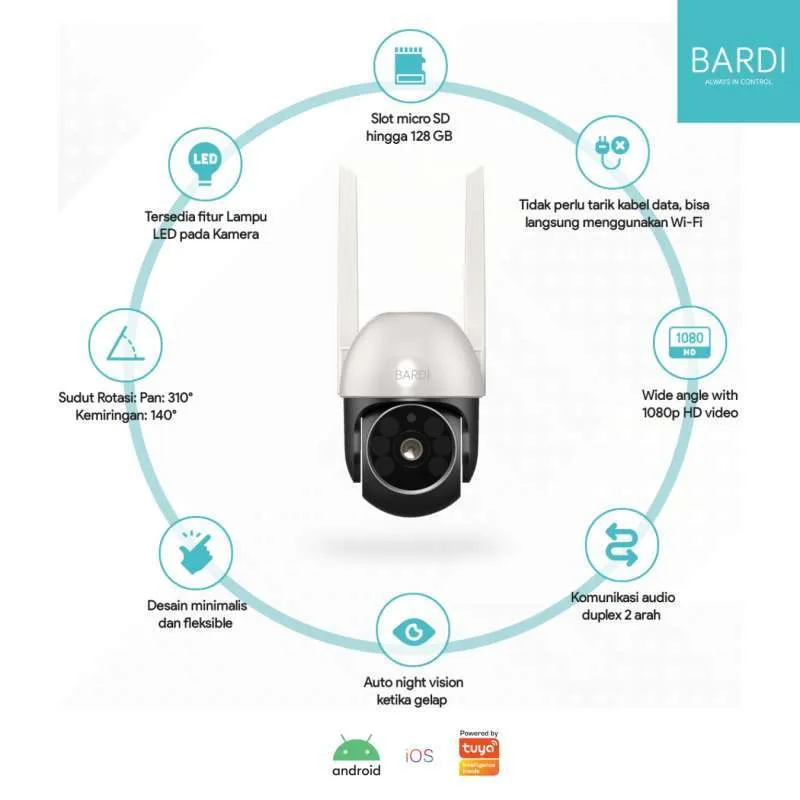 BARDI Smart IP Camera PTZ Outdoor CCTV WiFi - Image 2