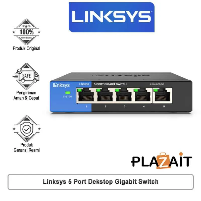 br-m036969-01917_linksys-5-port-desktop-business-gigabit-switch-lgs105-ap-_full01-e2bfbb6f Linksys 5-Port Desktop Business Gigabit Switch (LGS105-AP) Pakai voucher biar hemat Lihat semua - Image 1