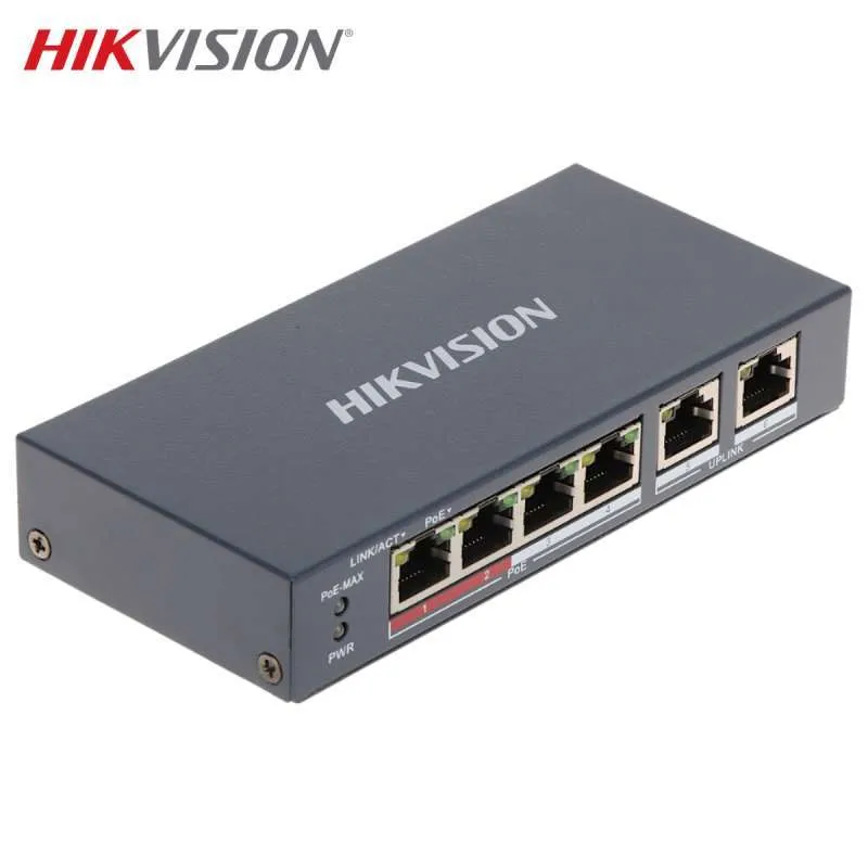 Switch POE Hikvison DS-3E0106P-E/M 4 Port Poe Fast Ethernet 2 Port RJ45 Uplink Switch POE HIK 4Port - Image 3