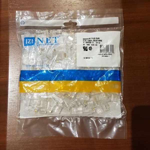 Rj45/RG45 IZINET Connector Kabel Lan. Konektor LAN ( 100pcs )