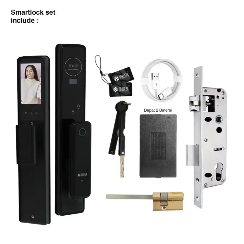 NOBLEZA Smart Door Lock Kunci Pintu Digital Handle Camera Face Palm Recognition Handle Otomatis Digital WIFI TUYA KP-NS4404B - Image 2