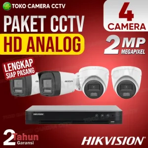 PAKET CCTV ANALOG HIKVISION 2MP 4 CHANNEL 4 KAMERA