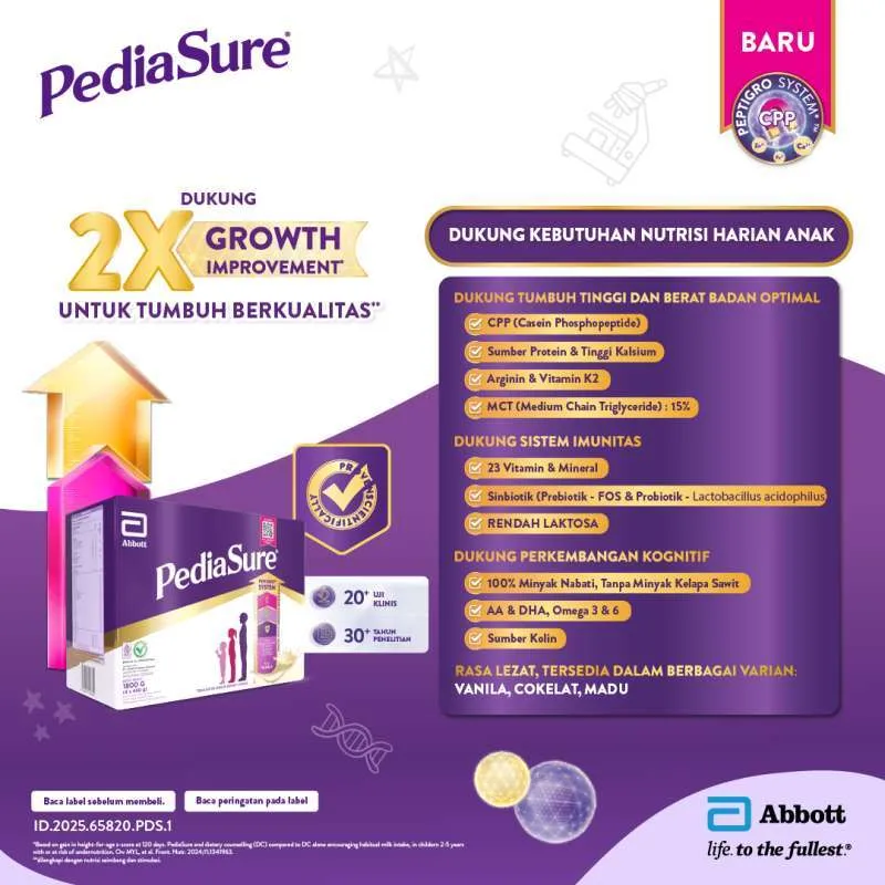PediaSure Vanila 1800 g (1-10th) - Nutrisi Pertumbuhan - 2 pcs - Image 2