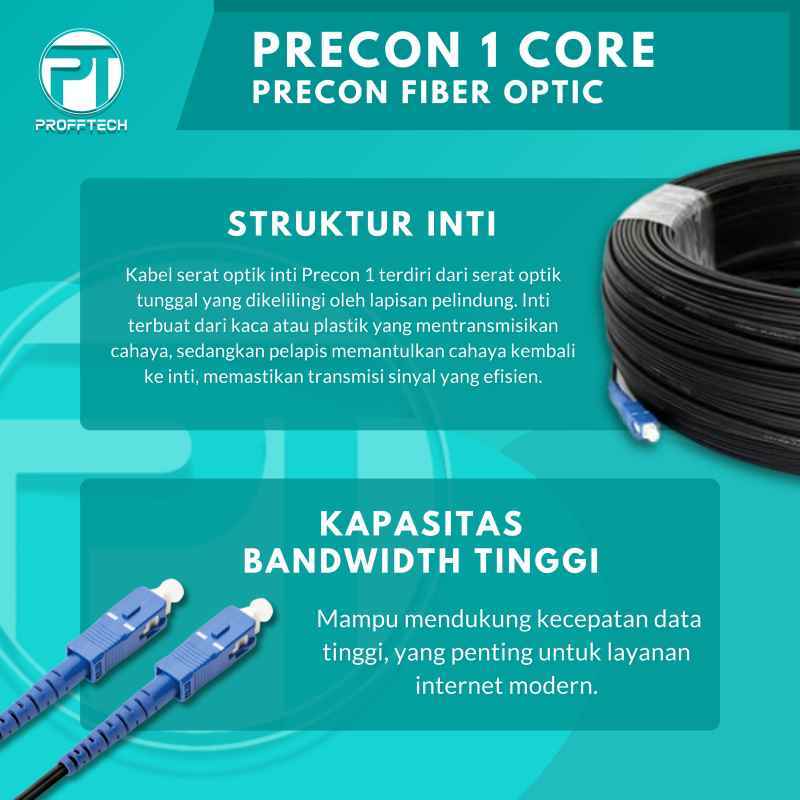 Kabel Fiber Optik Ftth Drop Cable Sc Sc Precon Fiber Optic 200 Meter - Image 3